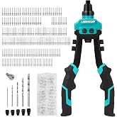 LIBRATON Professional Manual Riveter Riveter Gun Riveter | Two-Handed Riveter with 250 Rivets, 5 Interchangeable Nozzles With