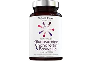 [Vital Haven] 100% Natural - Triple Action Mobility Formula - Glucosamine + Chondroitin + Boswellia - Max Potency - Premium Ingredients - Made in The UK