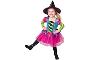 W WIDMANN MILANO Party Fashion - Kostium dziecięcy czarownica, sukienka, kapelusz, magik, Halloween