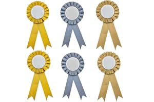 WIZEFOLK Hobby Horse Rosette,Hobby Horse Fiocco Accessori per cavallo, rosette per vincitori, Set di 6 rosette per hobby horse for Winner Rainbow Bows for Horse Accessories Sports Events Classroom Talent Shows