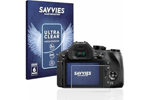 Savvies 6 Stück Schutzfolie kompatibel mit Panasonic Lumix DMC-FZ300 Displayschutz-Folie Ultra-Transparent