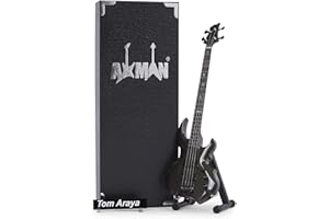 AXMAN Tom Araya Miniaturowa replika gitarowa - Prezenty muzyczne - Ręcznie robiona ozdobna skala 1/4 - Pudełko ekspozycyjne