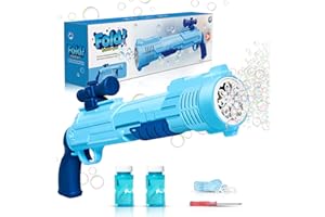 P PANACARE Bambini Macchina Bolle di Sapone Pistola a Bolle,Luci Colorate Giocattolo per Fare Bolle dal Design Silenzioso,10000+ Bolle al Minuto,con 2 Soluzioni per Bolle/Cordino,Compleanni,Regali per Bambini