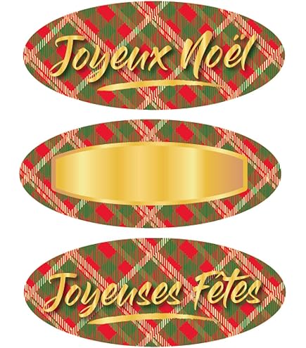 Étiquettes Adhésives "JOYEUSES FÊTES" - Noël
