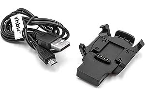 vhbw Ladekabel 100cm Ladestation kompatibel mit Garmin Descent MK1 Smartwatch, Fitnesstracker schwarz Ersatzkabel Datenkabel