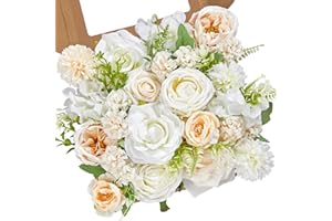 Serwalin Künstliche weiße Frühlingsblumen für Dekoration, DIY, Heimdekoration, Tischdekoration, Kuchendekoration, Hochzeitssträuße und Partys