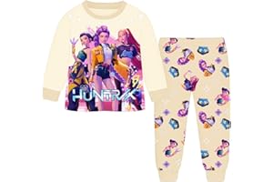 RWIOKS Ensemble 2 pièces Pyjama pour Garçons et Filles 𝙆𝙥𝙤𝙥 Huntrix/X T-Shirt et Pantalon Tenue Rumi Mira Zoey pour Enfants pour Halloween Carnaval Fête
