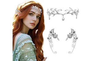 Dam älvörör tiara cosplay tillbehör, silver krona kristall huvudbonad för Fairy älvor halloween karneval