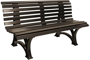 GARTENMOEBEL-EINKAUF Gartenbank 3-sitzer 150cm, Kunststoff braun, wetterfest, Outdoor