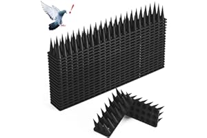 CIIC Pinchos Antipalomas 5.7 Metros, Repelente Anti Gatos de Plástico, Ahuyentador de Pájaros, Control para Balcon Terraza Ventana Cercas - 20 Pcs Negro