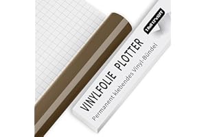 IModeur Vinilo permanente - 30,48 x 304,8 cm Vinilo adhesivo Marrón brillante, vinilo adhesivo permanente para silueta y camafeo, vinilo Cricut para tazas, vasos, ventanas y decoración del hogar