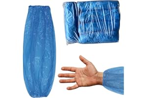 Moments of Bliss Cosmetics 50 Pieces (25 Pairs) | Medical Disposable Arm Protection Sleeves | Waterproof PPE Oversleeves | One Size | Blue