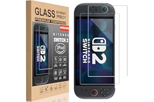 XINRUISEN 2-Pack Glass Screen Protector for Nintendo Switch 2 (2025 Model), 9H Hardness Tempered Glass Anti-Scratch, Bubble-Free, HD Clear