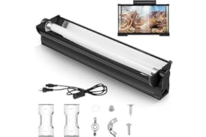 HuuppHip T5 Reptile Light Tube, 8W 10.0 UVB Light Reptile Kit for Tropical Desert, 12.4Inch Reptile Light Fixture UVB Strip Lamp for Bearded Dragon, Lizard, Turtles, Tortoise, Gecko