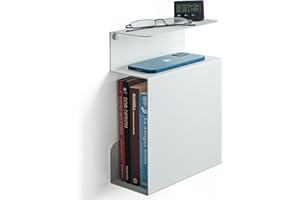 etterr | Mesita de Noche Blanca | 100% Acero | Fabricado en Europa | Mesillas de Noche Dormitorio | Mesitas Blancas | Mesa de Noche Dormitorio | Mesita | Recibidor Flotante