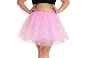 PLIKSUVER Jupes Tulle pour Femmes et Filles Adultes-Ballet Tutu 3 Couche Pettiskirt Mini Robe Danse Fancy Dress Halloween Costume