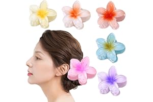 WUBAYI 6 Stück Blumen-Haarspangen, rutschfeste Blumenkrallenclips, starker Halt, hawaiianische Haarklammer für mitteldickes Haar, Haarklammern für Frauen und Mädchen