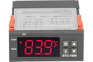 Regulator Temperatury Cyfrowy STC-1000 Cyfrowy Termostat do Chłodzenia i Grzania z Czujnikiem Lodówka i Fermentor (AC110~220V)