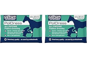 Horse Poultice | Veterinary Hoof & Wound Dressing Pad, 40cm x 20cm (Pack of 2) | Treats Abscess, Swelling, Infection & Inflammation | Hot, Cold, or Dry Use | PolDress by VetSet
