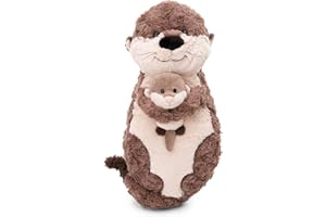 NICI Cuscino lontra Oda & Odalina 40x20cm Grigia - Soffice Cuscino in Materiale sostenibile per Bambini, Bambine, Neonati e Amanti dei Peluche - Ideale a casa, all'asilo o in Viaggio