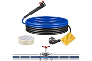 Frostschutz Heizkabel,Ci-Fotto 2M Selbstregulierendes Heizkabel mit Eingebautem Thermostat zum Schutz von Wasserrohren,Metall-/Kunststoff-Hausrohren,Dachrinnen,Kanalisationsleitungen,15W/M