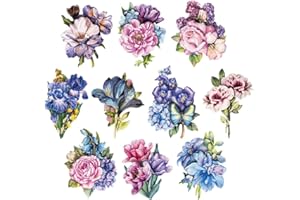‎IDEEN MIT HERZ Ideen mit Herz 3-D Motive, ausgestanzt, ca. 7-10 cm, 10 Stück im Beutel | Bilder zum Basteln & Dekorieren | Grußkarten selber machen | Bildmotive für Scrapbooking & Deko (Blumen in Blau & Violett 03)