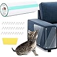 CHUANGSEED Anti-Scratch Cat Scratching Deterrent Tape 30cm x 3m Clear Door Scratch Protector, with 30 Pins 1 Scraper Cat Claw Sofa Protector Flexible Door Scratch Shield
