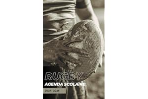 Agenda Scolaire RUGBY: Journalier - Daté - Une page par jour - Sport D'équipe Ballon - École Primaire Collège Lycée Étudiant Sportif Entrainement Garçon Ado - Petit format A5 Poche Pratique