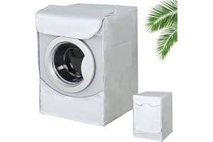 UMILKI Waschmaschine Abdeckung Wasserdicht,Schützhülle für Waschmaschine und Trockner mit Reißverschlus，Staubdicht, UV-beständig Abdeckung für Frontlader-Waschmaschine Trockner (XL 60 × 65 × 85 cm)