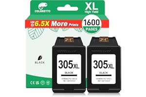 COLORETTO 305XL bläckpatron kompatibel med HP 305 XL, 2 svart | DeskJet 2800e 2820e 4200e 4222e 2822e 2823e 4220e 2810e 2821e