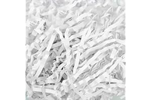 MAMIDDLE 200g Raffia Füllmaterial Geschenk Hamper Shred Geschreddertes Papier Geschenk Füllung für Party Hamper Füllung und Geschenkverpackung für Geschenkbox Dekorations (Weiß)