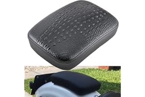 NATGIC Sedile Passeggero Per Moto Pelle Di Coccodrillo Nero Sedile Per Moto A Ventosa Sedile Posteriore Per Sedile Passeggero per H-harley Davidson Bobber Chopper (8 Ventose - Nero)