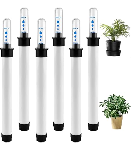 4 Stück Wasserstandsanzeiger Für Pflanzen – Bodenfeuchtigkeits-Indikator | Weiß | Einfache Handhabung