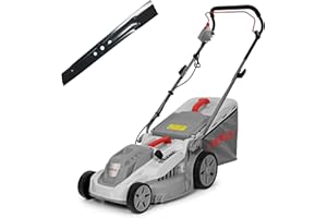 IKRA tosaerba elettrico IERM 1638-1, 1600W, altezza di taglio 30-75mm, larghezza di taglio 38cm, inclusa lama di ricambio