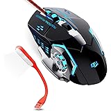 -Mouse Gaming-Mouse con Filo-Mouse Pc-Cavo Usb-Pc Gaming Mac-Mouse da Gioco-Mouse Ergonomico-Illuminato-Rgb-Ottico-7 Pulsanti