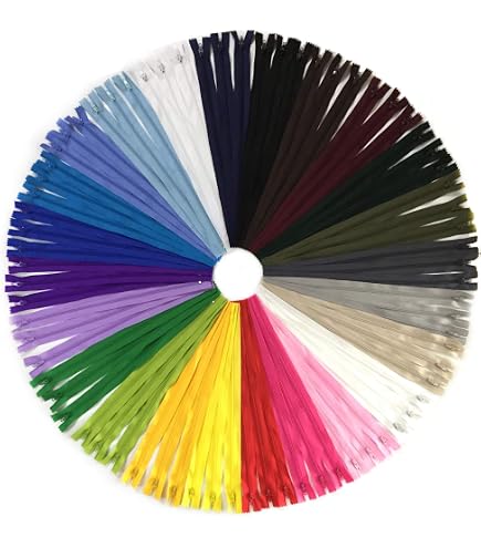 2 Fermetures Éclair Nylon N°3 40cm - Spiralées Séparables, Autobloquantes - Pour Vêtements, Sacs, Couture (Blanc)