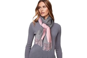 Kyniog 100% Cashmere Scarf for Women - Two Tone Pashmina Shawls and Wraps, 70 X 200 cm Scarves for Women