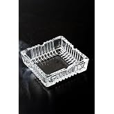 Porsima Klk-02 Kristal Cam Kare K&uuml;ll&uuml;k - Şeffaf L&uuml;ks K&uuml;l Tablası 12X12 Cm