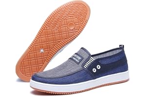 KTPRNIY Mocassins décontractés en Toile pour Homme, Chaussures de Marche et de Conduite légères et Respirantes, idéales en Toutes Saisons