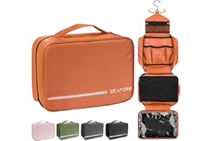 Seaforie Beauty Case da Viaggio, Beauty da Viaggio per Uomo e Donna, Grande Borsa da Toilette da Appendere, Portatrucchi da Viaggio Impermeabile 4 in 1