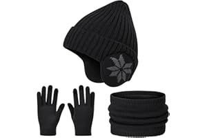 CHEERFUL MARIO Cherrful Mario 3-8 Anni Bimbo Invernale Cappello e Sciarpa Set Bambini e ragazzi Maglia Berretto con Paraorecchie Scaldacollo Bambino