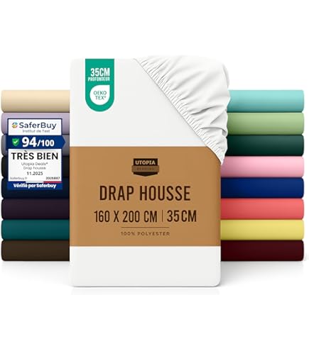 Utopia Bedding Matrasbeschermer 100 x 200 30 cm Waterdicht, Bamboe
