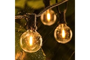 ‎EHAHO Ehaho Lichterkette Außen | 17M Outdoor Lichterkette mit IP65 Wasserdicht | 15+3 LED G40 Lichterkette Glühbirnen | 2700k Lichterkette Außen Strom für Garten Innenhof Party Terrasse