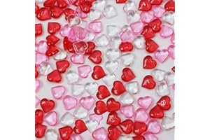 KASESSS 500 sztuk kamyków PS w kształcie serca do doniczek na rośliny, kamienie do akwarium, kamienie dekoracyjne do wazonów, wypełniacze wazonów w kolorze różowym, białym, czerwonym