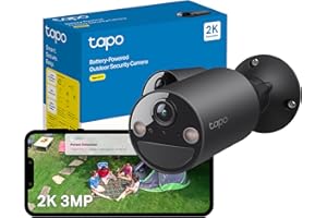 Tapo C411 2K 3MP Battery Security Camera Outdoor Wireless,Solar Security Camera,Colour Night Outdoor Camera,AI Detection,IP65,No Hub Required,Alexa,Google Home,Flexible Storage,No Monthly fee
