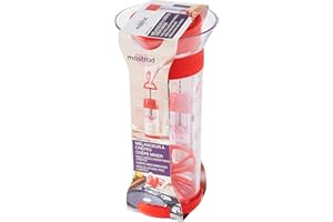 ‎MASTRAD mastrad F38610 Twist'n'Mix – Teigrührer – Herstellung von flüssigem Teig (Crêpes, Waffeln, Pfannkuchen) ohne andere Materialien – Methode garantiert ohne Klumpen – einfache Handhabung – 700 ml – Rot