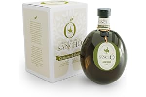 AROMA & TRADITION SANCHO Aceite de Oliva Virgen Extra Arbequina 750ml AOVE SANCHO Gourmet Suave Aromático Frutal Primera Extracción en Frío Origen España DOP La Mancha Consumo en Crudo - Botella PET Alimentario