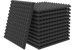 AKSBTEC 12 Stück Schalldämmung Akustikschaumstoff, Schalldämmung Wand, Schaumstoffplatte, Hochdichte 25㎏/㎥ Schallabsorber für Tonstudio, Büro, Arbeitszimmer,Partykeller, Heimstudio Schallschutzmatte