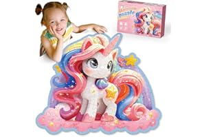 KIZTOYS Puzzle da pavimento unicorno per ragazze - Regali unicorno per bambini di 3-8 anni, 45 pezzi di puzzle unicorno rosa bello
