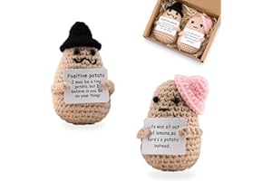 YoHyien Patata Positiva, Carino Positive Potato con Confezione Regalo, Pocket Hug Potato, Mini Bambole di Peluche Lavorate a Maglia, Regali Divertenti per Donne, Fidanzata, Fidanzato